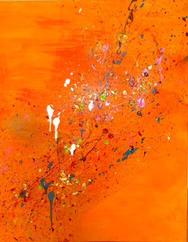 Painting titled "Burst of Joy" by Sandy Madar, Original Artwork, Acrylic