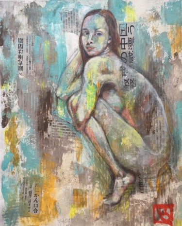 Pintura intitulada "l' attrape rêve" por Sandrine Richard, Obras de arte originais, Acrílico