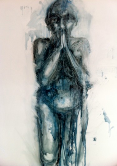 Peinture intitulée "Prière" par Sandrine Richard, Œuvre d'art originale, Huile