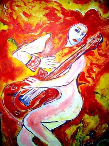 Painting titled "Muse of MTV 2006" by Sandy Deluca, Original Artwork