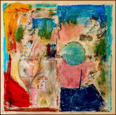 Nackt Malerei mit dem Titel "Nackt" von Hans Werner Schneider (Sanferan), Original-Kunstwerk, Acryl Auf Gestell montiert
