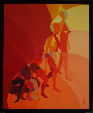 Painting titled "7 fois à terre, 8 f…" by Sange, Original Artwork, Acrylic