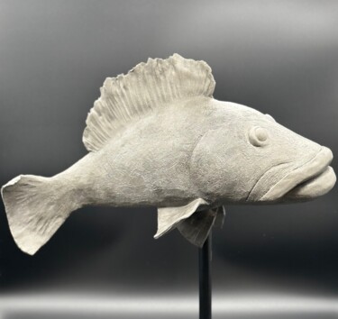 Escultura intitulada "Epinephelus margina…" por Sange, Obras de arte originais, Argila
