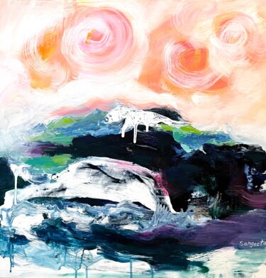 Malerei mit dem Titel "Seventh heaven 01" von Sangeeta Charan, Original-Kunstwerk, Acryl