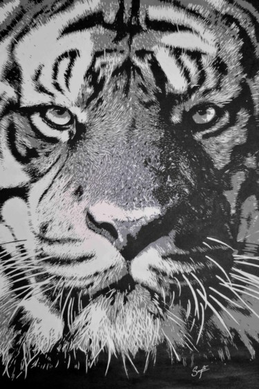 Painting titled "Tiger's Eye" by Sangeeta Jaiswal, Original Artwork, Acrylic