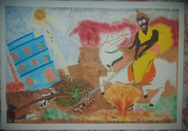 Pintura titulada "Sangram's Sri Jagan…" por Sangram Bubun, Obra de arte original, Pastel
