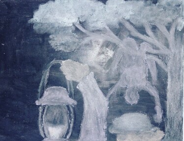 Pintura titulada "The horror, My drea…" por Sangram Bubun, Obra de arte original, Tiza