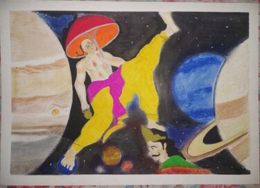 Painting titled "BAMAN AVTAR FAMOUS…" by Sangram Bubun, Original Artwork, Pencil