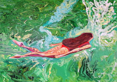 Pintura intitulada "Diving" por Sanja Jancic, Obras de arte originais, Acrílico