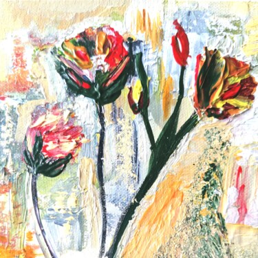 Painting titled "Flowers 1" by Sanja Jancic, Original Artwork, Acrylic