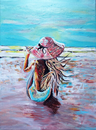 Pittura intitolato "On the beach #1" da Sanja Jancic, Opera d'arte originale, Acrilico