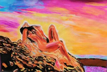 Schilderij getiteld "Nude" door Sanja Jancic, Origineel Kunstwerk, Acryl