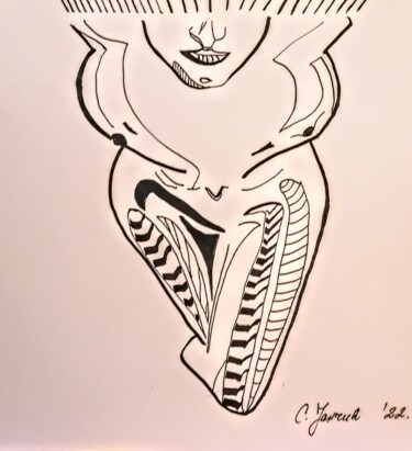 Drawing titled "Woman #9" by Sanja Jancic, Original Artwork, Ink