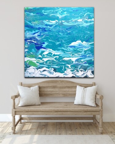 Painting titled "A rough sea" by Sanja Jancic, Original Artwork, Acrylic