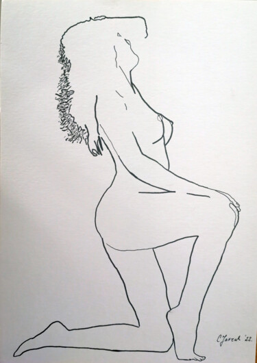 Dibujo titulada "Women #9" por Sanja Jancic, Obra de arte original, Tinta