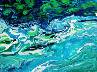 Painting titled "Turbulent sea #1" by Sanja Jancic, Original Artwork, Acrylic