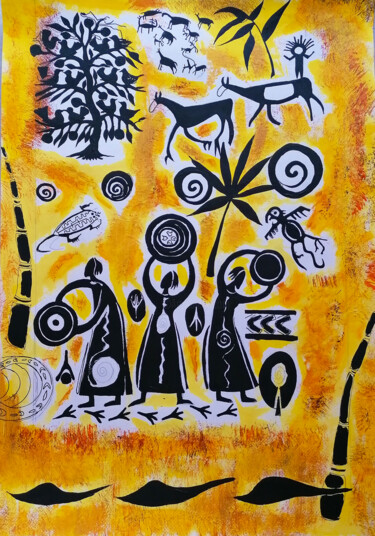 Malerei mit dem Titel "Warm day 1" von Sanja Jancic, Original-Kunstwerk, Acryl