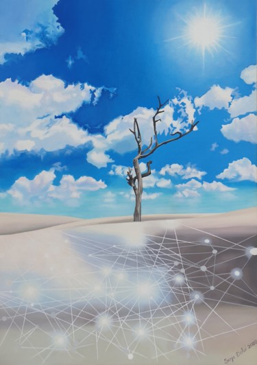 Картина под названием "Diamond sand" - Sanja Dakic, Подлинное произведение искусства, Акрил Установлен на Деревянная рама дл…