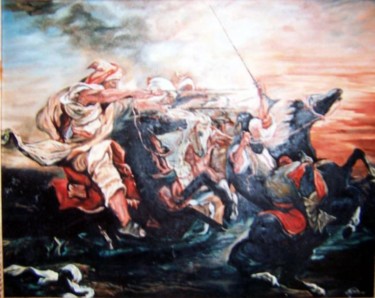 Pintura titulada "WAR OF JUSTICE" por Savita Singh Bhadouria, Obra de arte original