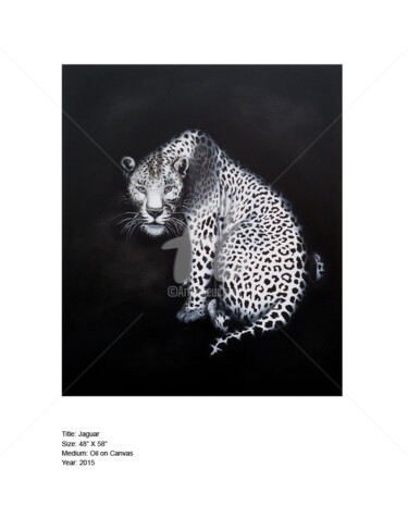 Painting titled "Leopard (Series) 2" by Sanjay Gogs, Original Artwork, Oil
