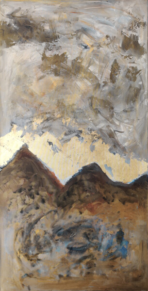 Schilderij getiteld "Mountain" door Sanjay P, Origineel Kunstwerk, Acryl