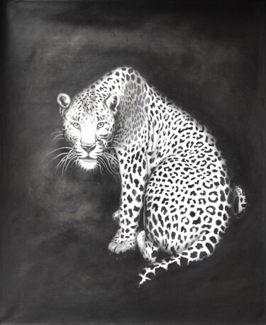 Peinture intitulée "Leopard Series - 6" par Sanjay P, Œuvre d'art originale, Acrylique