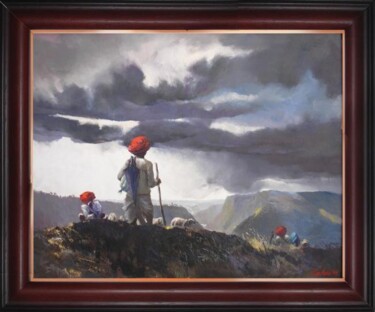 Painting titled "Calling Out" by Sanjay Sahai, Original Artwork, Oil