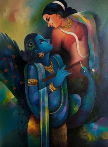 Painting titled "Haripriya 1" by Sanjay Tandekar Ramprasad Tandekar, Original Artwork, Acrylic