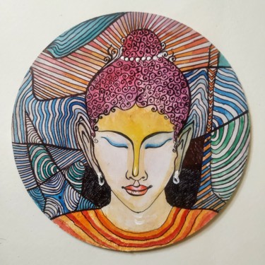 Dibujo titulada "Buddha 2" por Sanjay Punekar, Obra de arte original, Acrílico