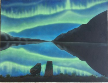 Картина под названием "aurore boréale" - Anthony Basquin, Подлинное произведение искусства, Акрил