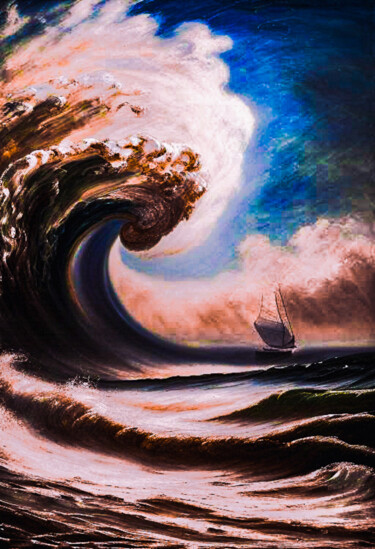 Digitale Kunst getiteld "Ephemeral Storm" door Sankha Ghosh, Origineel Kunstwerk, Digitaal Schilderwerk