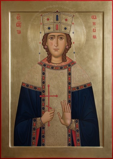 Painting titled "Св. Екатерина" by Sankire, Original Artwork, Other