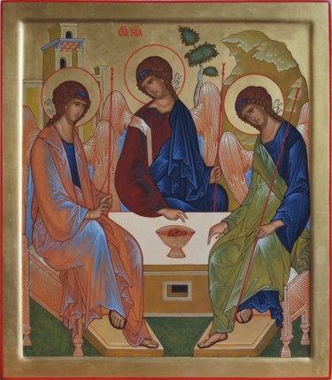 Peinture intitulée "Св. Троица" par Sankire, Œuvre d'art originale, Autre
