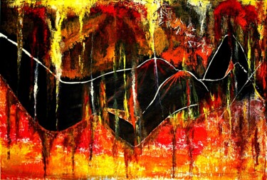 Painting titled "Fire In My Heart" by Sanna Nair, Original Artwork, Acrylic