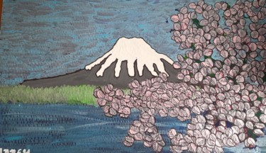 Malerei mit dem Titel "Mount Fuji" von Susanne Schnackertz. ( Sanne), Original-Kunstwerk, Acryl