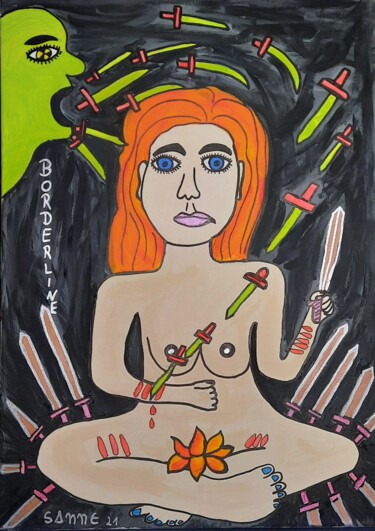 # Borderline Malerei mit dem Titel "# Borderline" von Susanne Schnackertz. ( Sanne), Original-Kunstwerk, Acryl