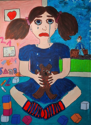 Malerei mit dem Titel "# das innere Kinder…" von Susanne Schnackertz. ( Sanne), Original-Kunstwerk, Acryl