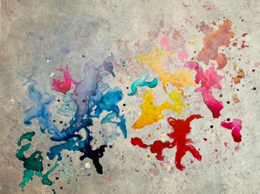 Malerei mit dem Titel "Splashes 1" von Sanne Naue, Original-Kunstwerk, Acryl