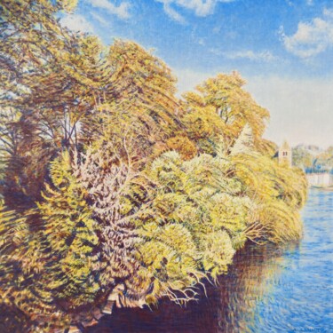 제목이 "L'île Barbe en Octo…"인 미술작품 Sannier Alain로, 원작, 아크릴 나무 들것 프레임에 장착됨