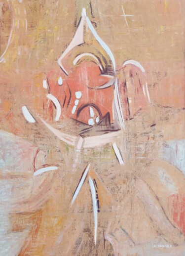 Peinture intitulée "Saskia" par Sannier Alain, Œuvre d'art originale, Huile Monté sur Châssis en bois