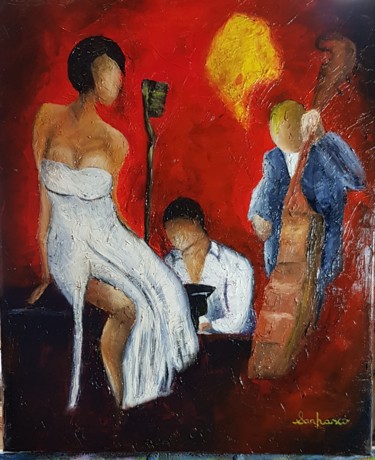 Malerei mit dem Titel "couteau-peinture hu…" von Sanpasco, Original-Kunstwerk, Öl