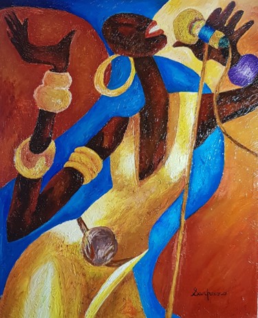 Картина под названием "couteau huile sur t…" - Sanpasco, Подлинное произведение искусства, Масло