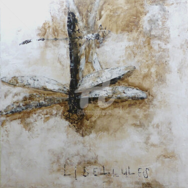 Painting titled "Libellules" by Sanrey, Original Artwork, Acrylic