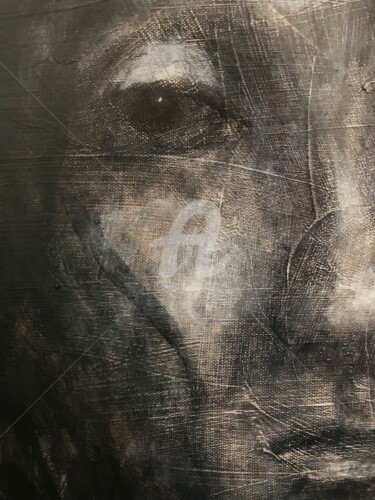 Peinture intitulée "La fille de l’ombre…" par Sanrey, Œuvre d'art originale, Encre Monté sur Châssis en bois