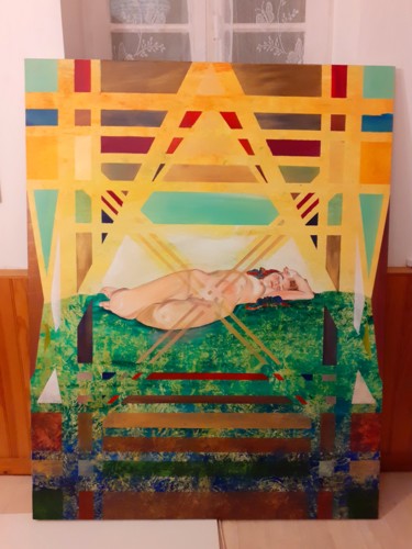 Peinture intitulée "Le sommeil de l'ing…" par San Roman, Œuvre d'art originale, Huile