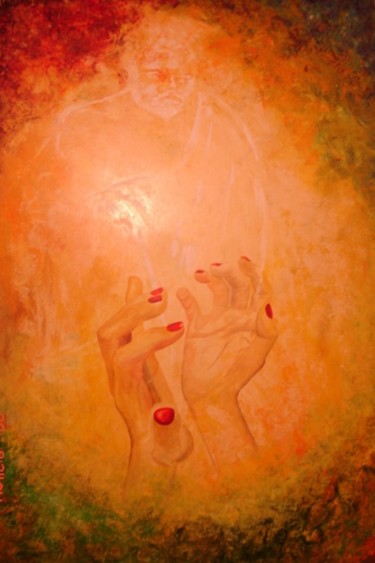Painting titled "Omniprésence" by San Roman, Original Artwork, Oil