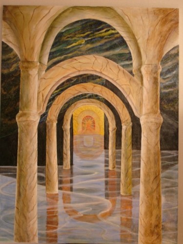 Painting titled "Les portes du temps" by San Roman, Original Artwork, Acrylic