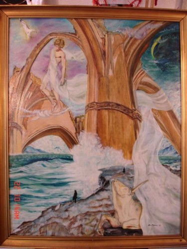 Картина под названием "La pensée de Fédéri…" - San Roman, Подлинное произведение искусства, Масло