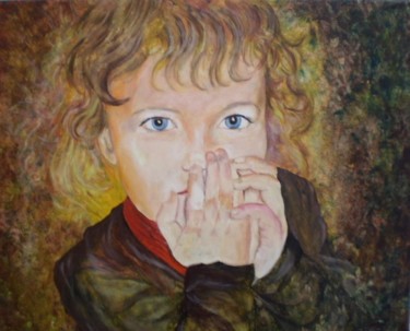 Malarstwo zatytułowany „portrait d'enfant” autorstwa San Roman, Oryginalna praca, Olej