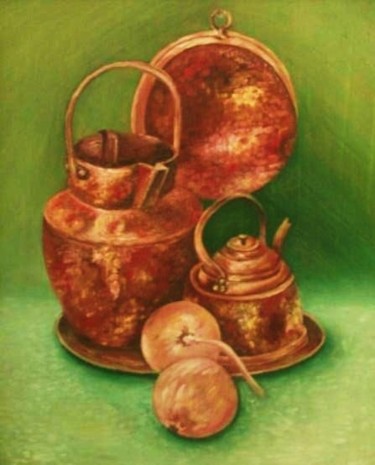 Pintura titulada "BODEGÓN DE COBRE" por Cristían Zañartu Campos, Obra de arte original